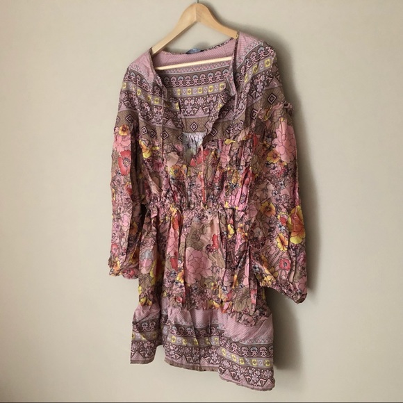 Paisley Drawstring Boho Dress - Picture 4 of 8